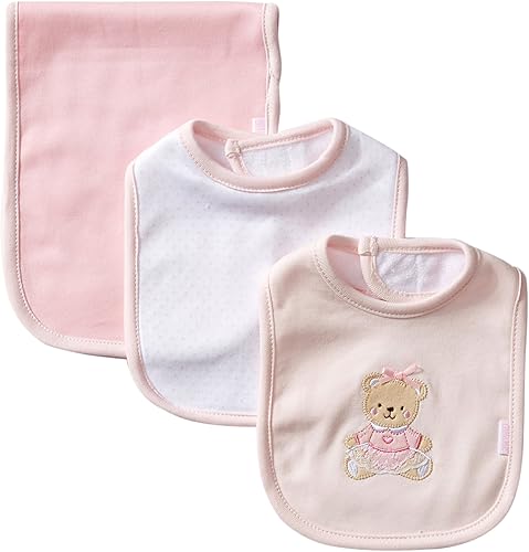 Miniatura 15 de Little Me Clothes for Baby Boys’ and Girls’ 2 Bibs and 1 Burp Cloth Set, Soft Cotton Feeding Essentials with Velcro Closures celeste