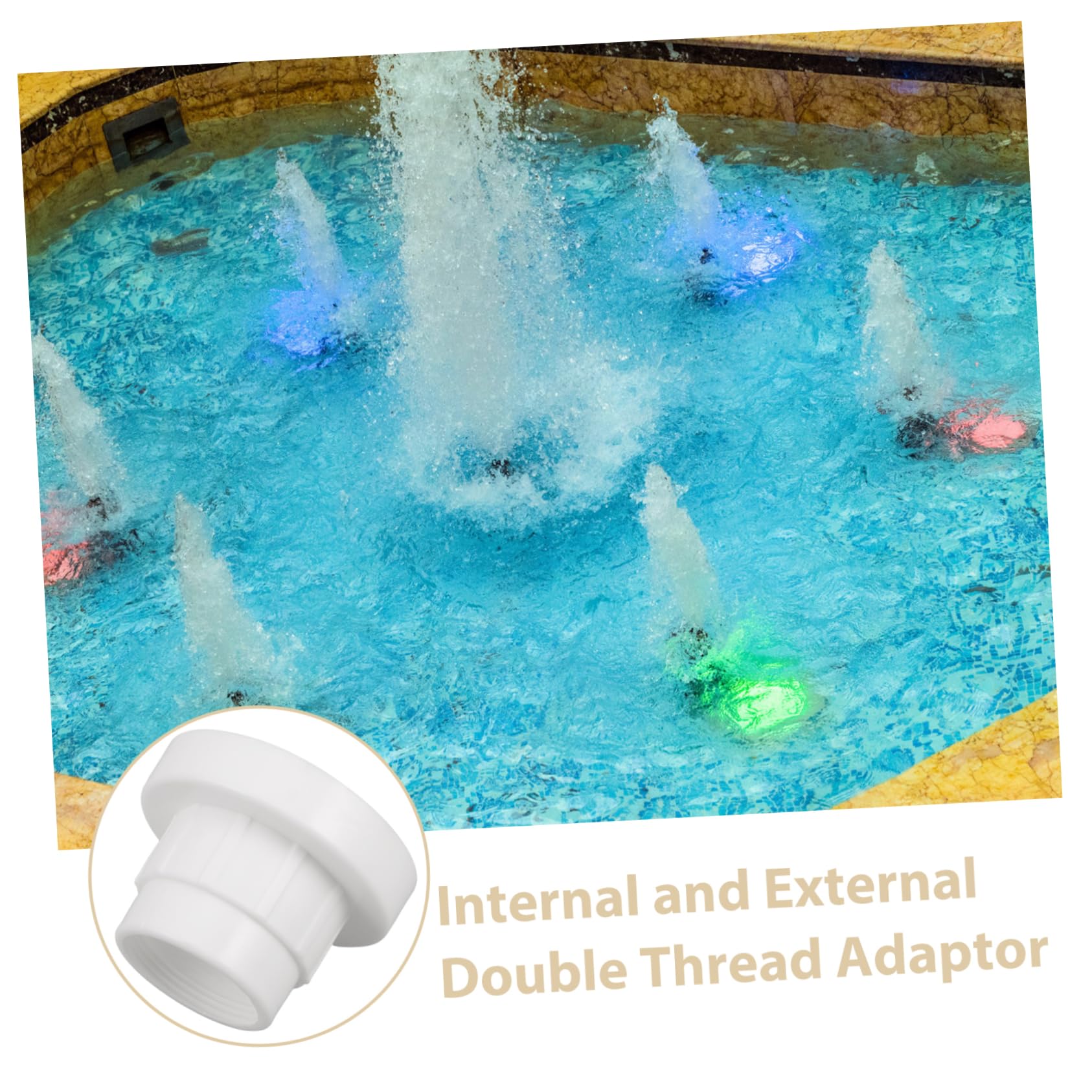 Toyvian Adaptador de Fuente para Piscina, Doble Rosca Triple Capa Conector de Cascada Compatible con Accesorios De Fuentes Soporte de Salida de Agua para Enfriador de Piscina Jardín y Exterior