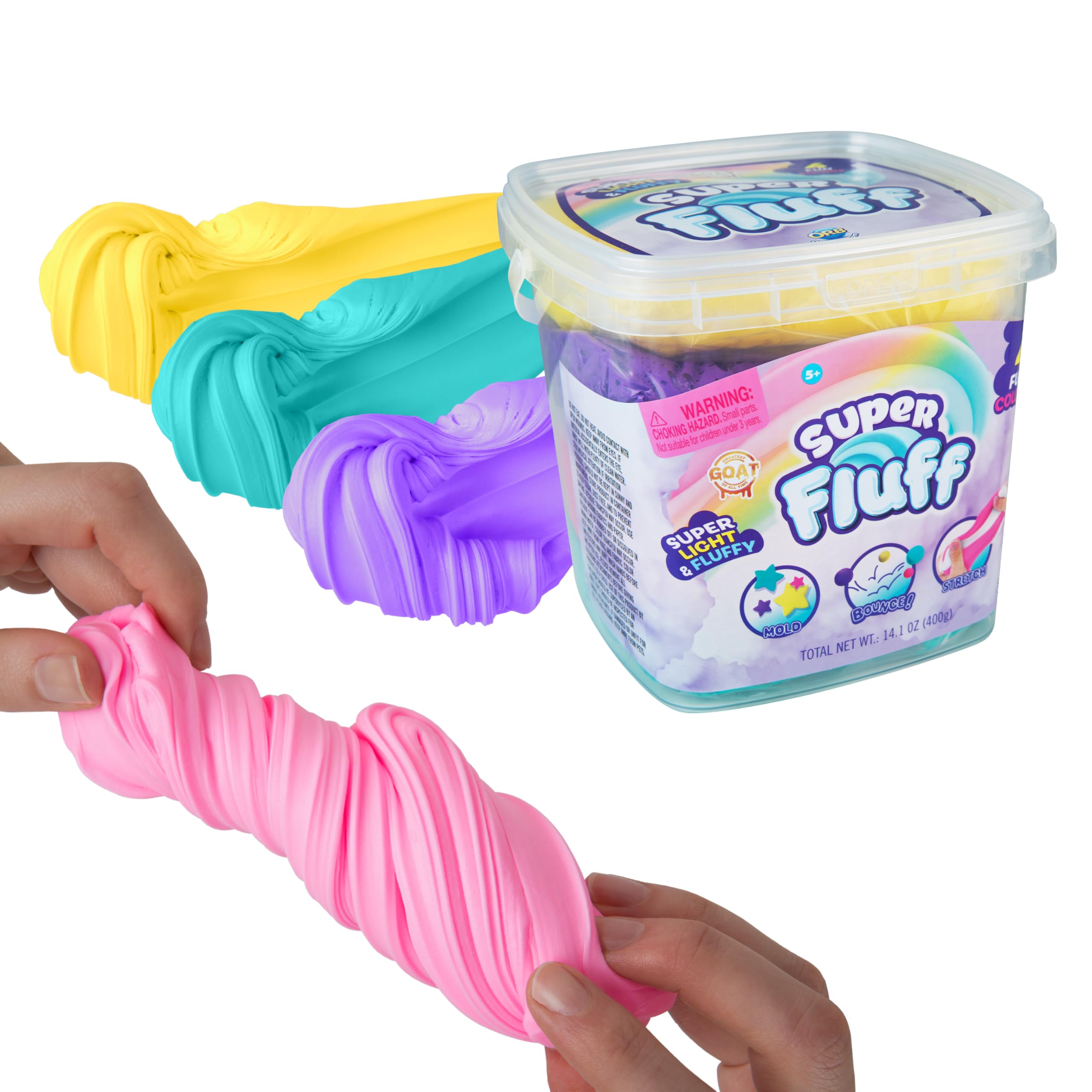 Amazon.com: ORB Super Fluff Slimi 4 Pack Bucket Color Set 1