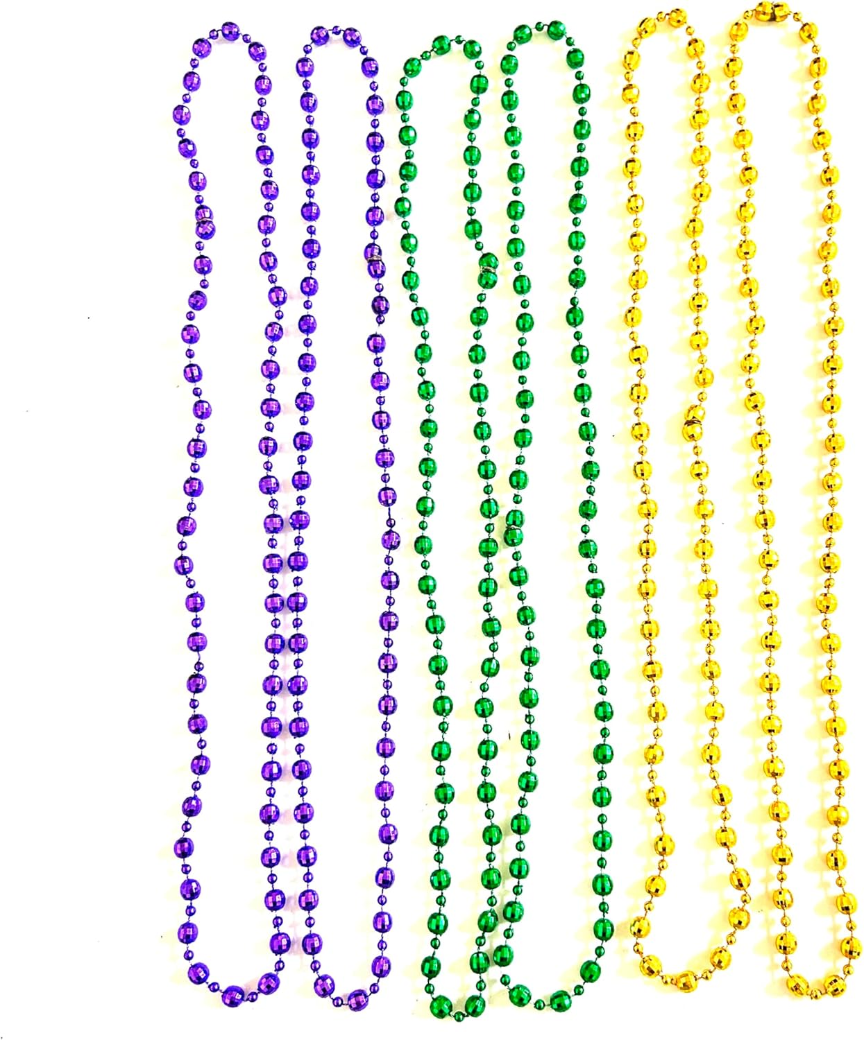 10 Pcs Mardi Gras Jumbo Ball Bead Necklaces Carnival Gold Purple Green Mardi Gras Beads Parade Holiday Party Supplies - Image 5