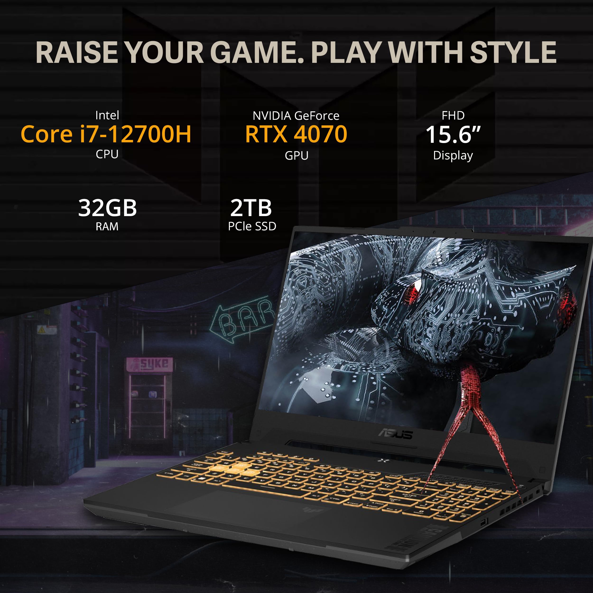 Powerful gaming laptop with high-end specs and fast display