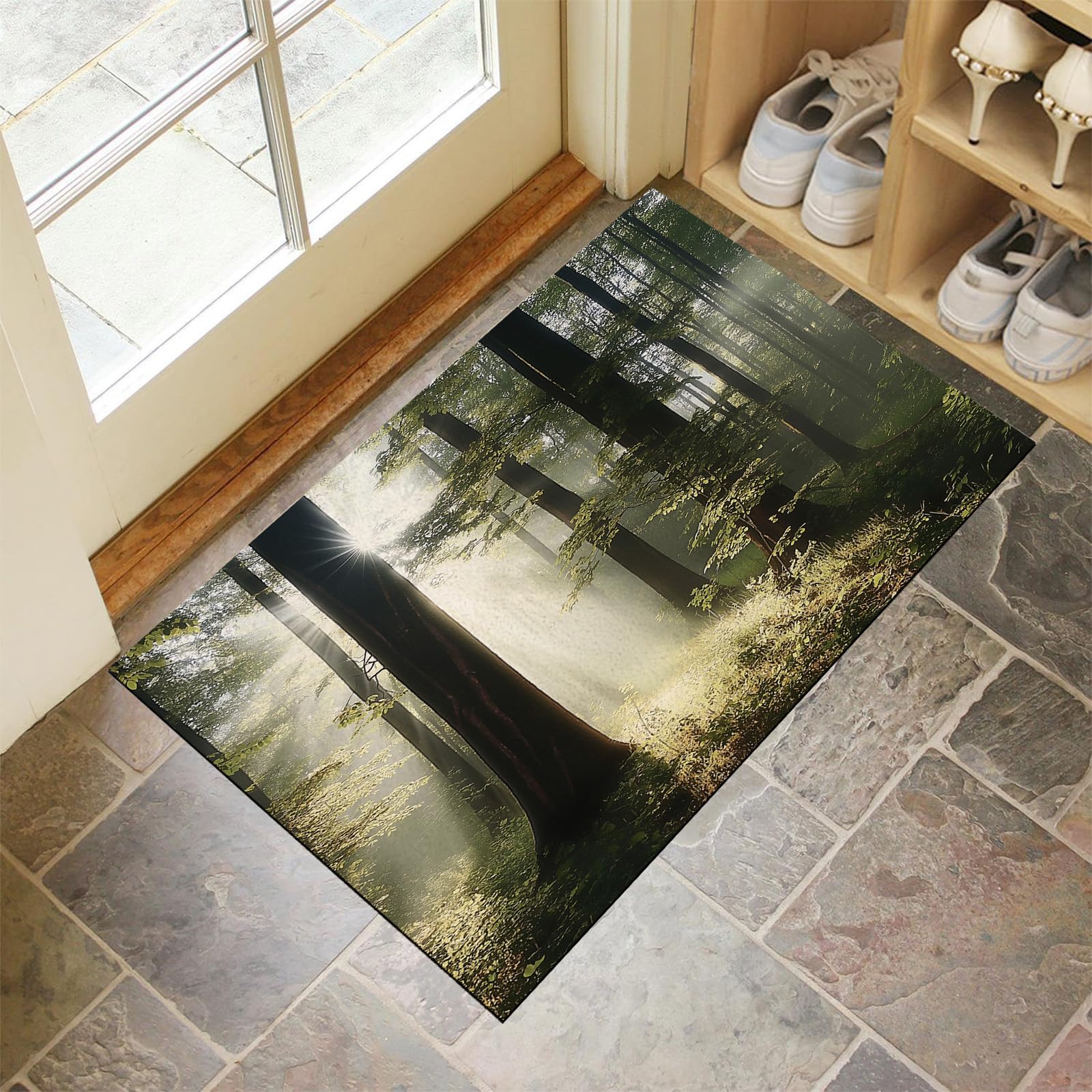 Tapis de porte extérieur anti-glissade 80x120cm lavable grand format