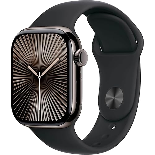 Apple Watch Series 10 [GPS + Cellular, 46mm] - Slate Titanium Case with Black Sport Band, M/L (Renewed)