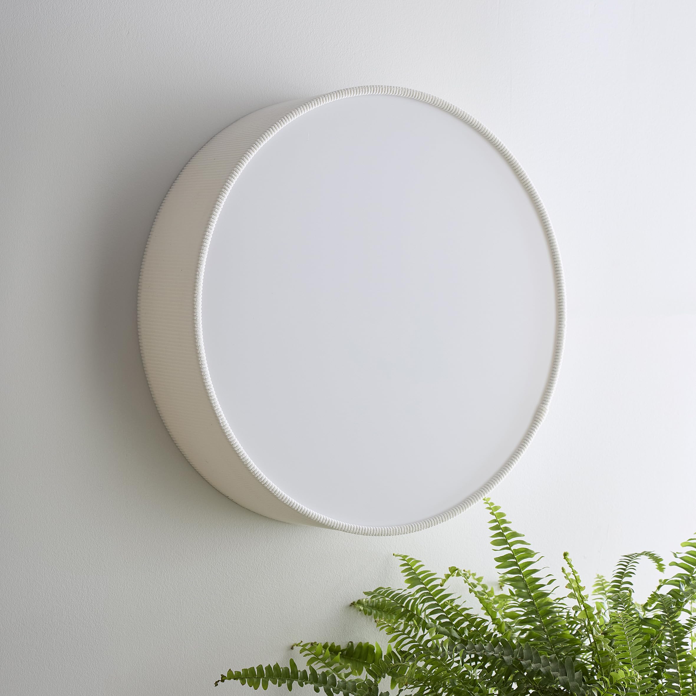 Crete 38cm 2 Light Or 45cm 3 Light White Velvet Drum Shade (45cm 3 Light)
