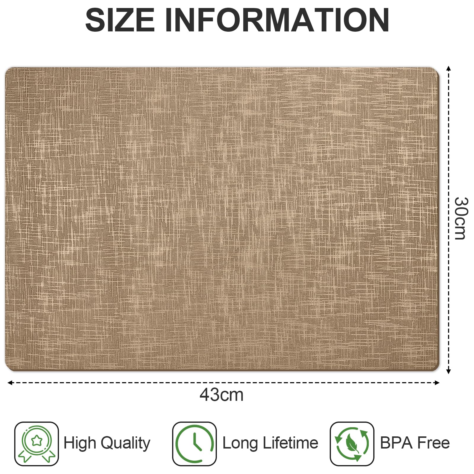 Placemats and Coasters Sets 4, PU Leather Table Mats Non-slip and Heat Resistant 43x30 cm - Image 2