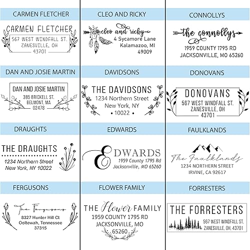 Miniatura 3 de Sello de dirección de devolución autoentintado personalizado  Personalizable para parejas, familias e individuos  Múltiples opciones de fuente y