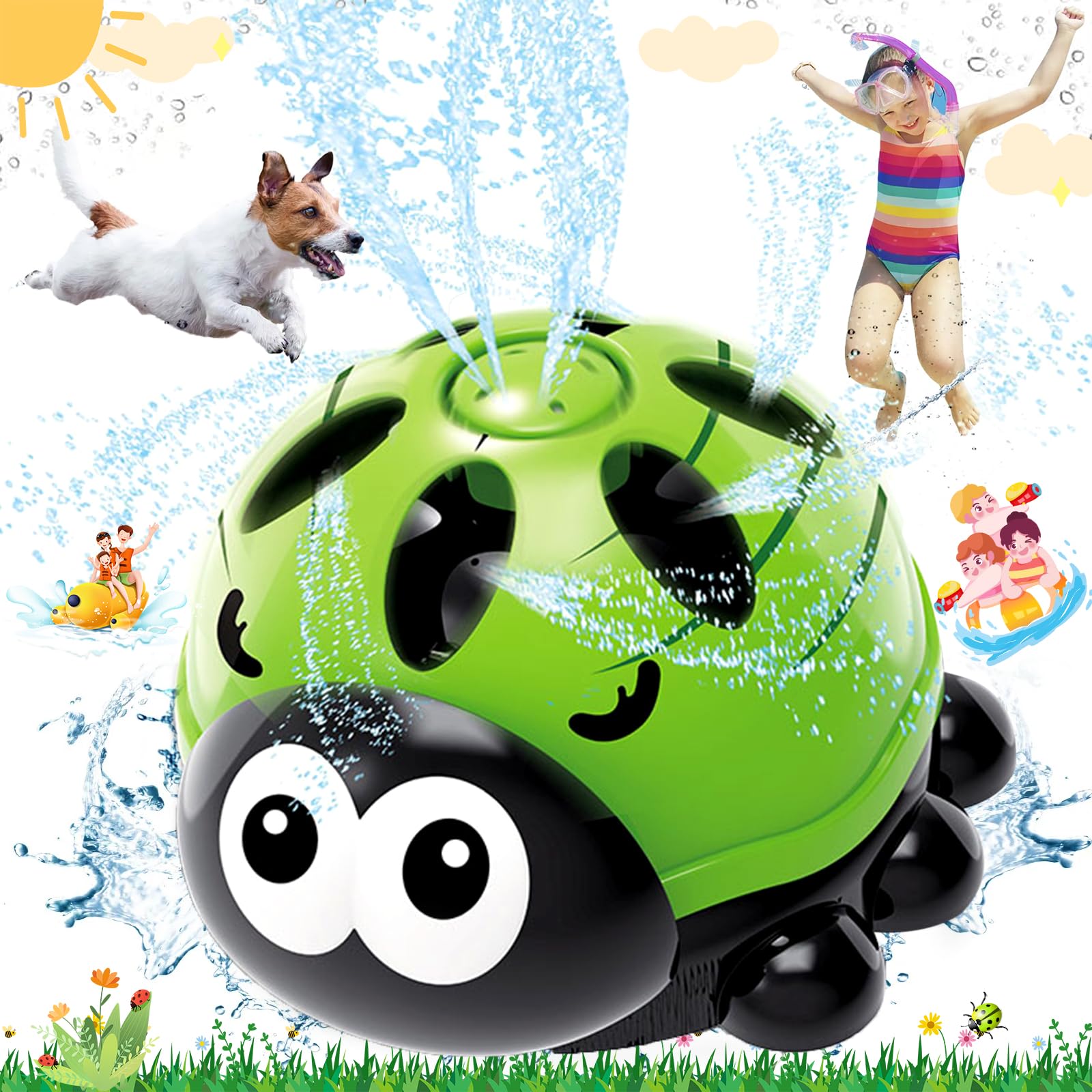 Juguetes de Rociadores Portátiles, Juguete de Rociador de Agua Giratorio, Juguete de Agua Para Niños Pulverización Para Actividades Familiares Aire Libre Jardín Patio Trasero Fiesta Playa