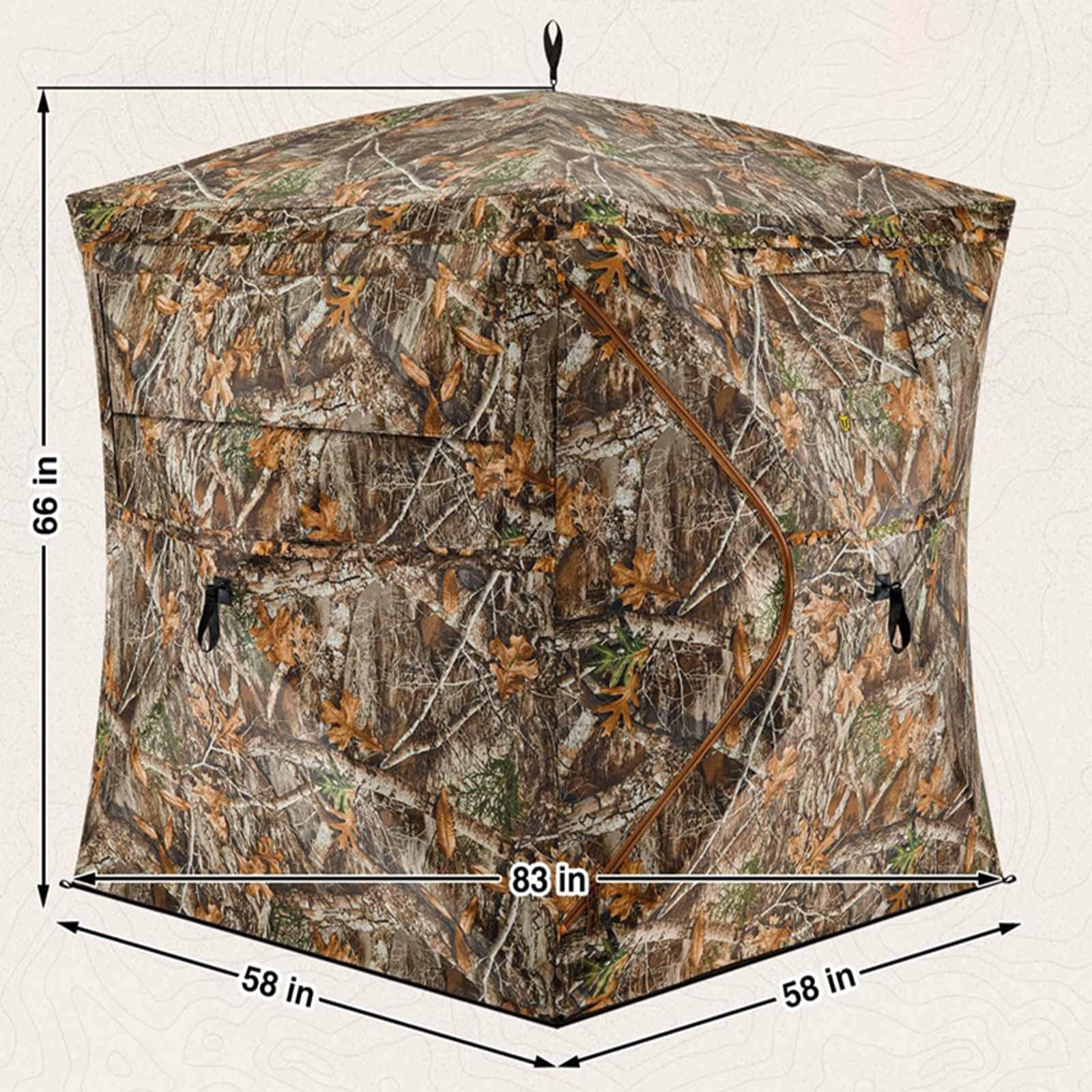 Tenda da Caccia con visibilità a 270° E Finestre Scorrevoli, Tenda da Terra Pop-up per 2-3 Persone per La Caccia a Cervi E Tacchini, Tenda da Caccia Portatile E Resistente