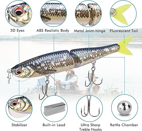 Miniatura 48 de TRUSCEND Swimmax - Señuelos de pesca realistas para agua salada y agua dulce, para trucha lucioperca, lucio, salmón azul, cebo, pesca de lubina, A-4