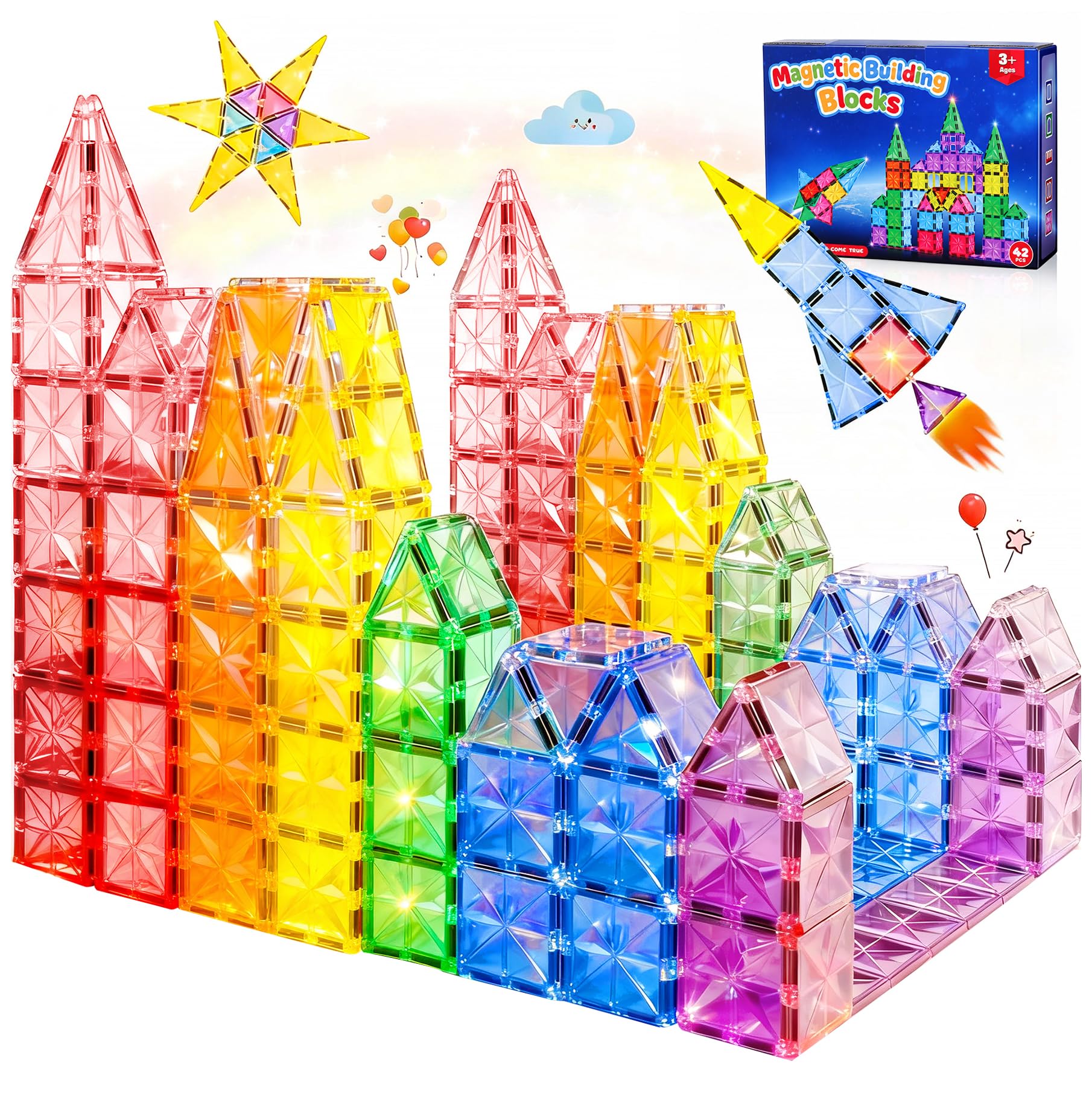 WOOBLO Construction Magnetique,Enfant Jouet Magnétique STEM 3+, Amovible