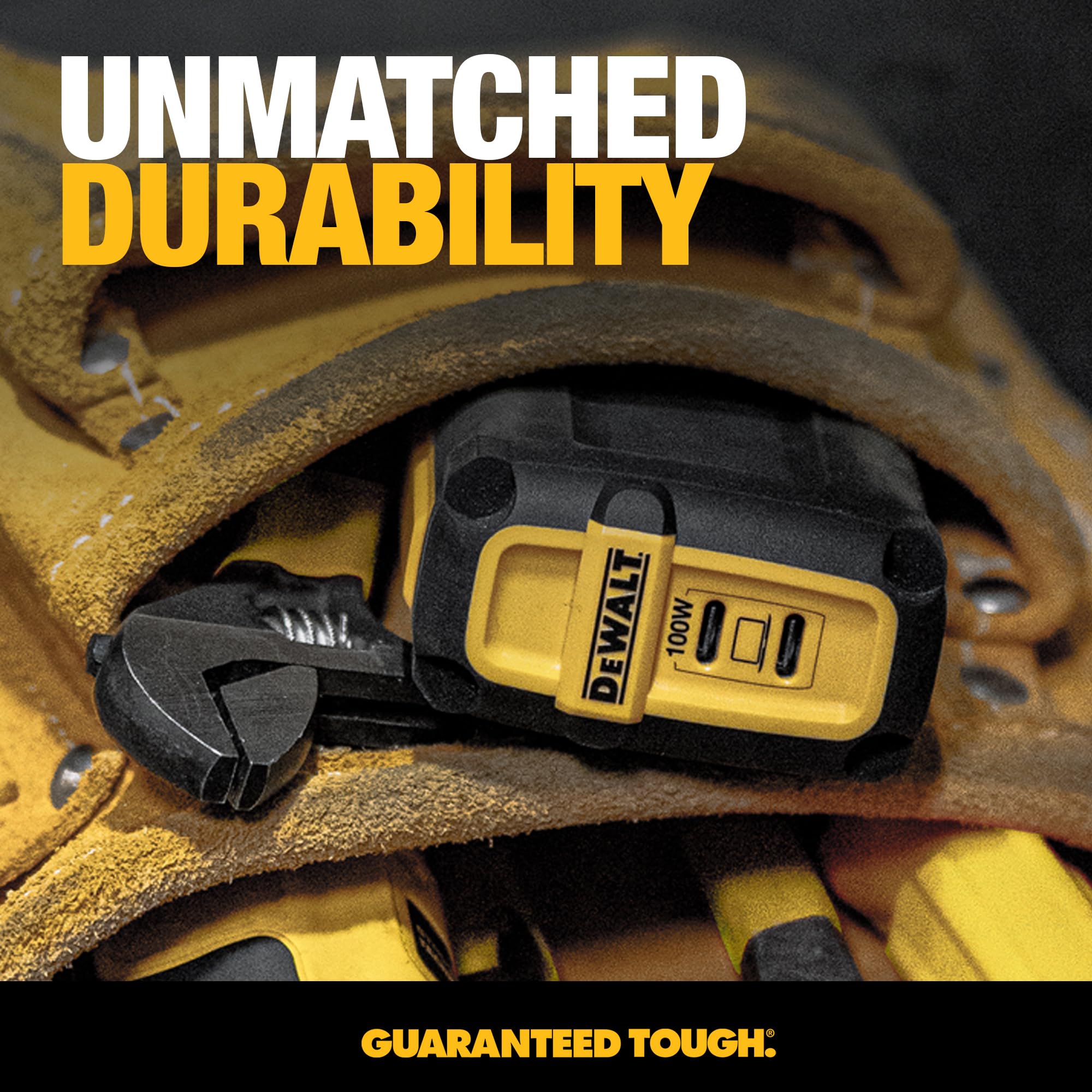 DEWALT Cargador USB C (GAN) de 100 W compacto de 2 puertos para MacBook Pro, MacBook Air, Google Pixelbook, ThinkPad, Dell XPS, iPad Pro, Galaxy S22/S20, iPhone 16/15/14/Pro