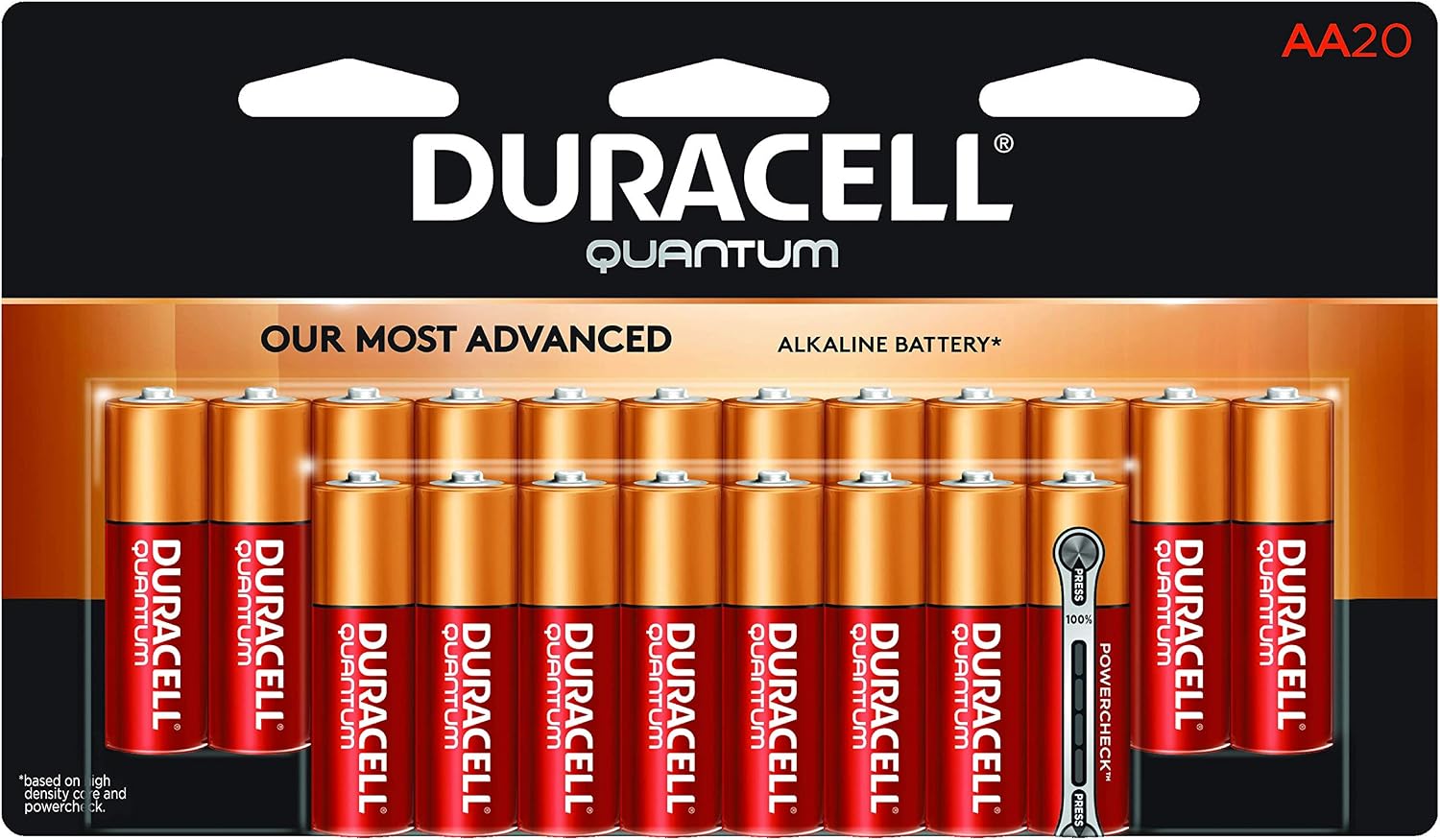 Duracell Quantum AA Alkaline Batteries - Long Lasting, All-Purpose Double A battery for Household and Business - 20 count