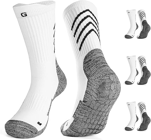 GOGOGOAL Calcetines de fútbol antideslizantes para hombres y mujeres, calcetines de rugby con agarre en ambos lados, antideslizantes, acolchados,