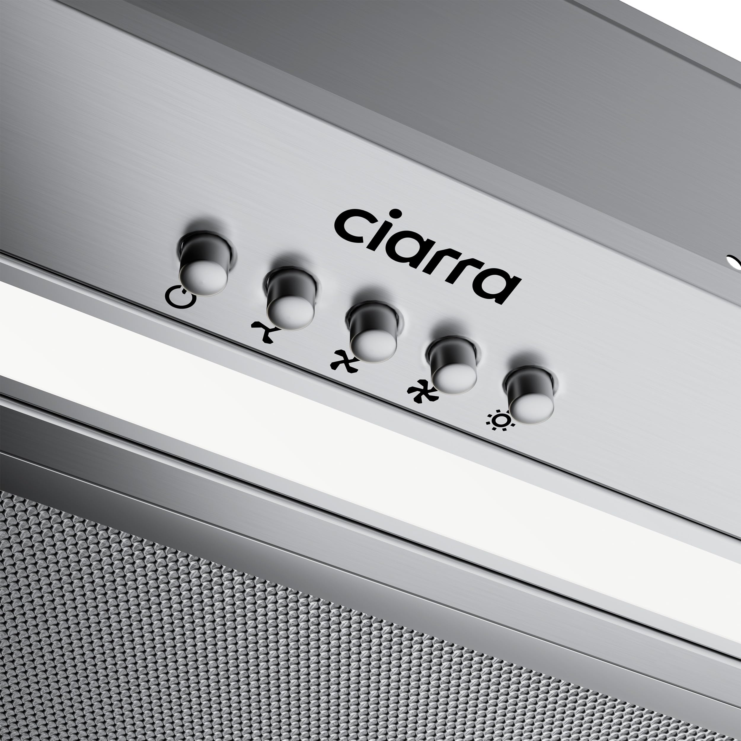 CIARRA Cappa aspirante da incasso Modulo ventilatore 52 cm Scarico aria Cappa da incasso Cappa aspirante 300 m³/h Aspiratore efficiente Cappa di scarico Filtro ai carboni attivi compatibile CBCF005