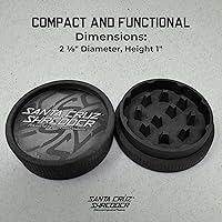 Vista 4 de Santa Cruz Shredder Molinillo para hierbas con parte superior moleteada para un agarre más fuerte, 2 piezas, mediano 2.2 (negro)