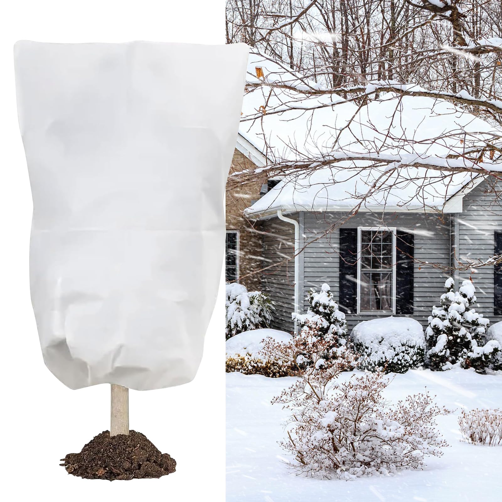 2 Pièces 120 x 180 cm Voile d'hivernage, Respirant 80 g/m² Housse Hivernage Plante avec Fermeture éclair et Cordon de Serrage pour la Protection des Plantes en Extérieur en Hiver