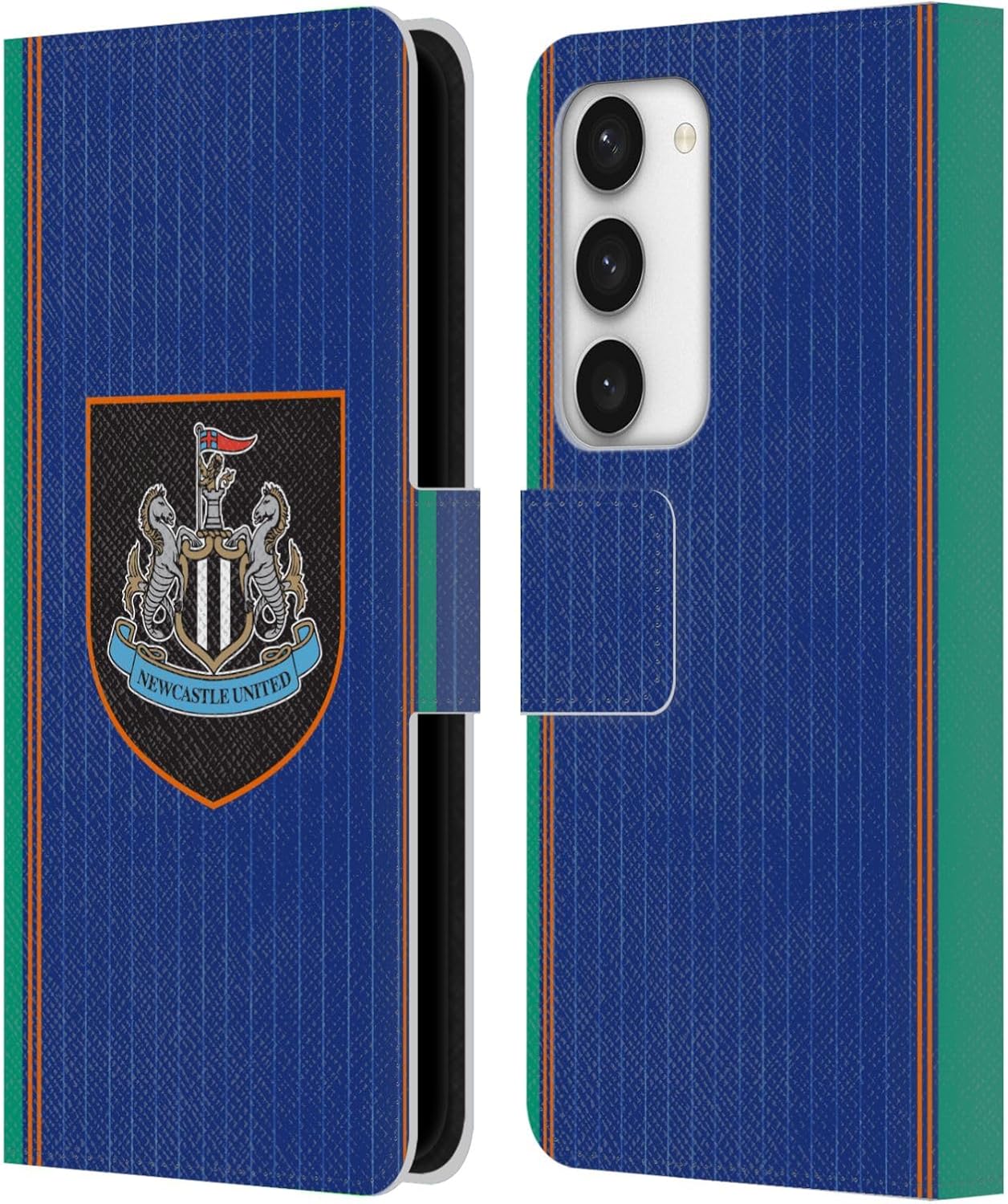 Head Case Designs Officially Licensed Newcastle United Football Club Third 2025/26 Crest Kit Leather Wallet Case Compatible with Samsung Galaxy S23 5G