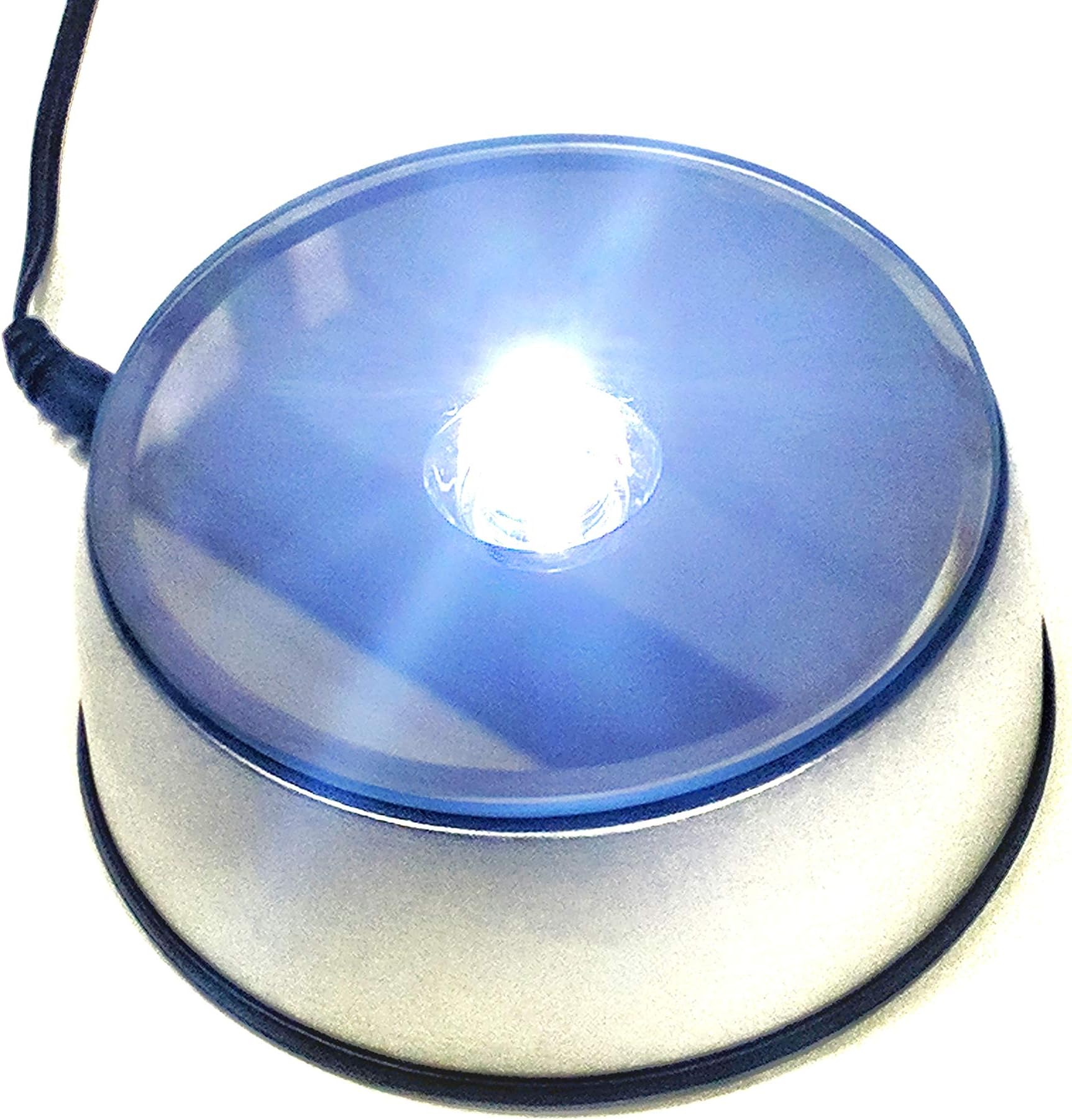 Revolving Display Base 4 LED Cycling Changing Color Lights with Mirrored Top (1 pcs Multi-Light) Turntable for Photography or Glass Art