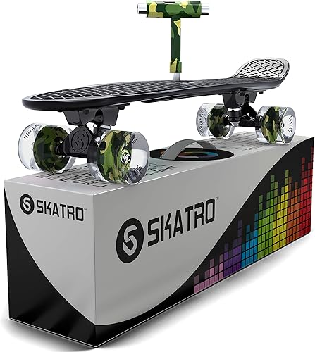 Miniatura 9 de Skatro - Monopatín modelo mini cruiser. Tablero de plástico de estilo retro de 22 x 6 pulgadas.Viene completo.