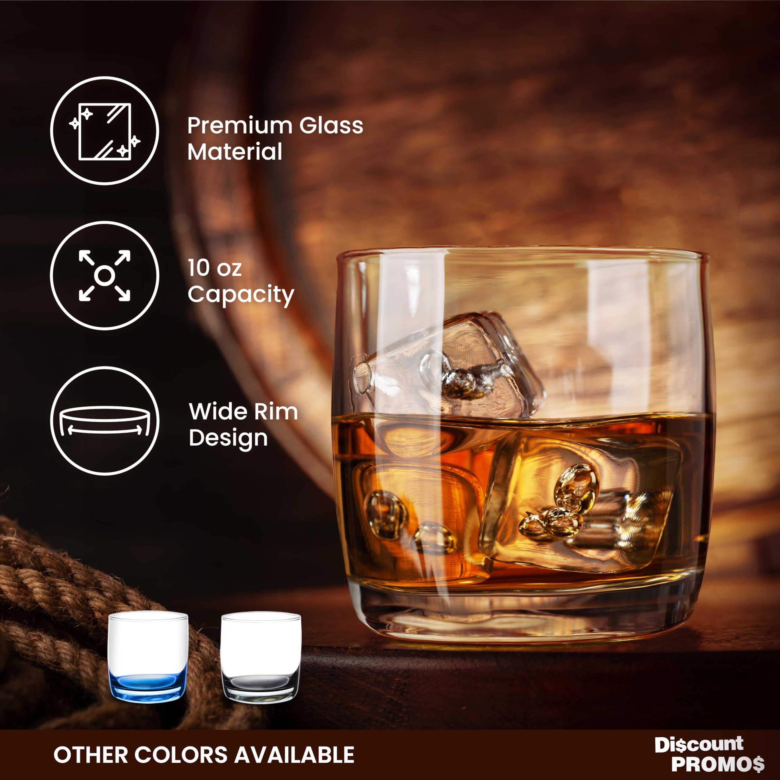 Juego De 8 Vasos De Whisky De Vidrio (compra 6, Obtén 2 Gratis), Vasos