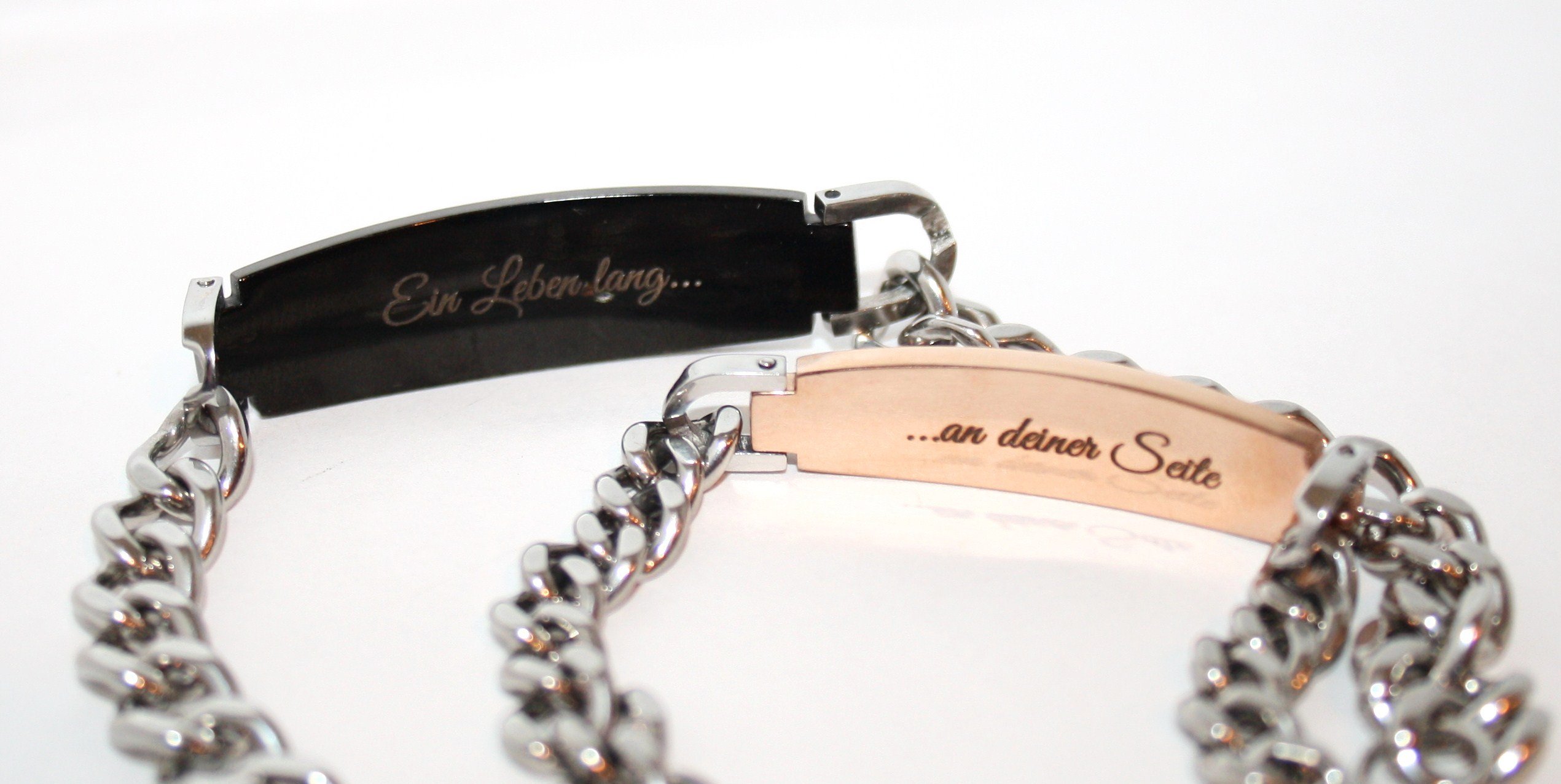 Wunderschöne ID Edelstahl Armbänder Partnerarmbänder Paar mit Gravur nach Wunsch TOP Armband
