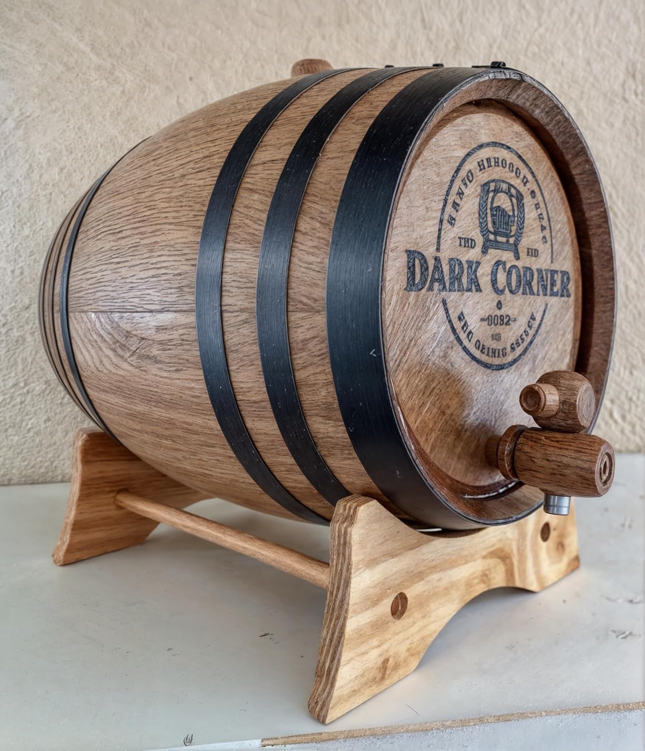 Personalized Handcrafted Oak Barrel for Whiskey and Wine Aging, Free Engraving Options (5 Liter (1.32 gal))