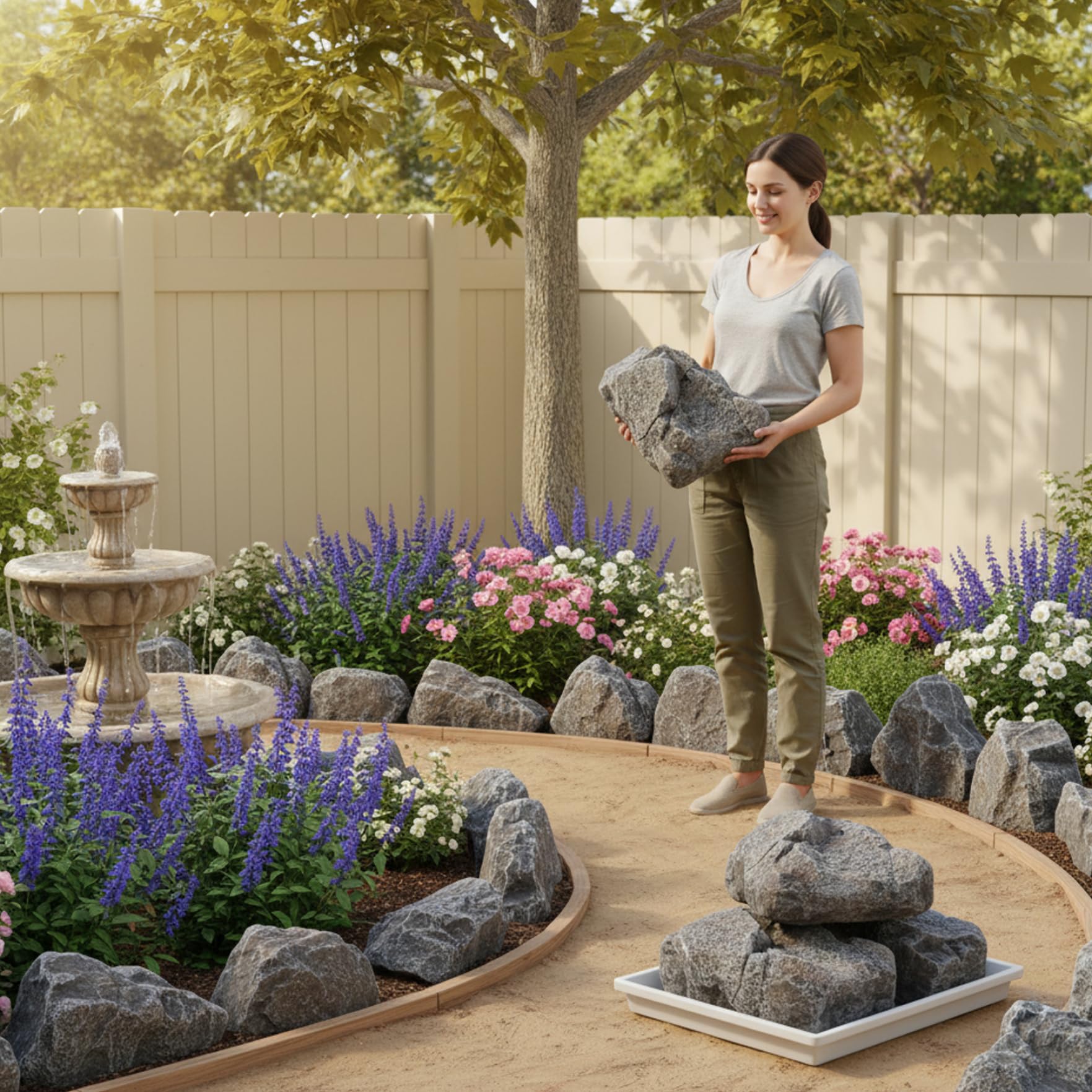 Rocce paesaggistiche, copertura in finta roccia realistica per decorazioni da esterno, rocce artificiali leggere in schiuma PU per giardino, cortile, acquario e paesaggistica commerciale