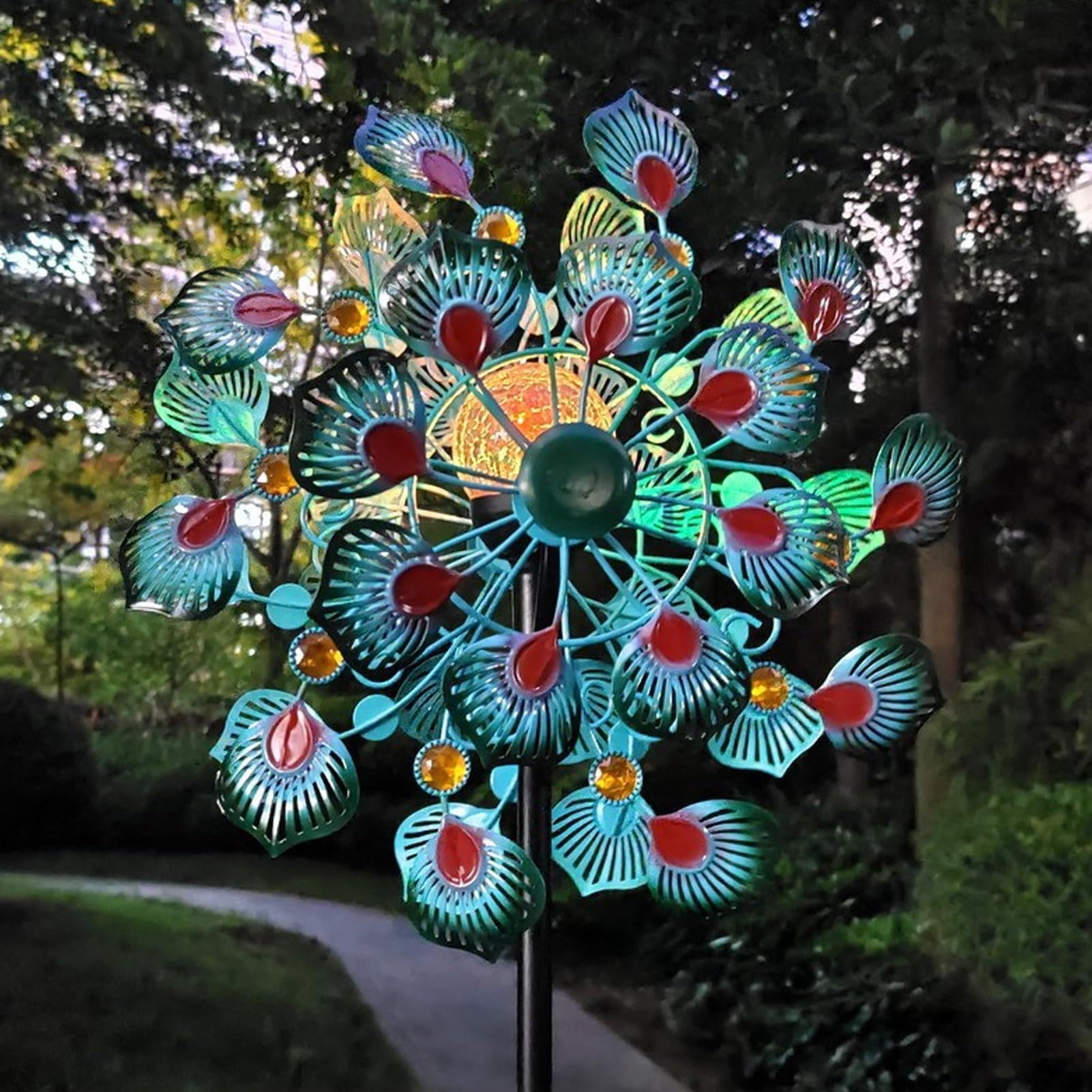 Spinner À Vent Solaire, Moulins À Vent en Métal for Cour Et Jardin