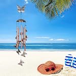 Butterfly Wind Chimes for Outside Clearance,26" Unique Garden Wind Chimes with 4 Aluminum Tubes for Grandma Mom Gifts Porch Window Balcony Hanging Decor