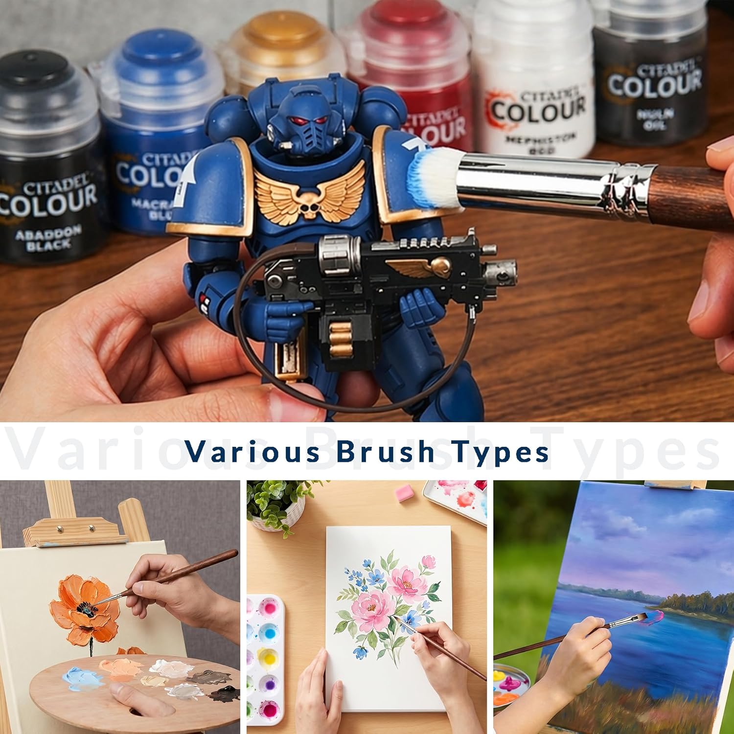 Miniature Paint Brushes Set – 22PCS Paint Brush Drybrush for Acrylic, Oil, Watercolor, Model Painting, Paint by Numbers & Crafts