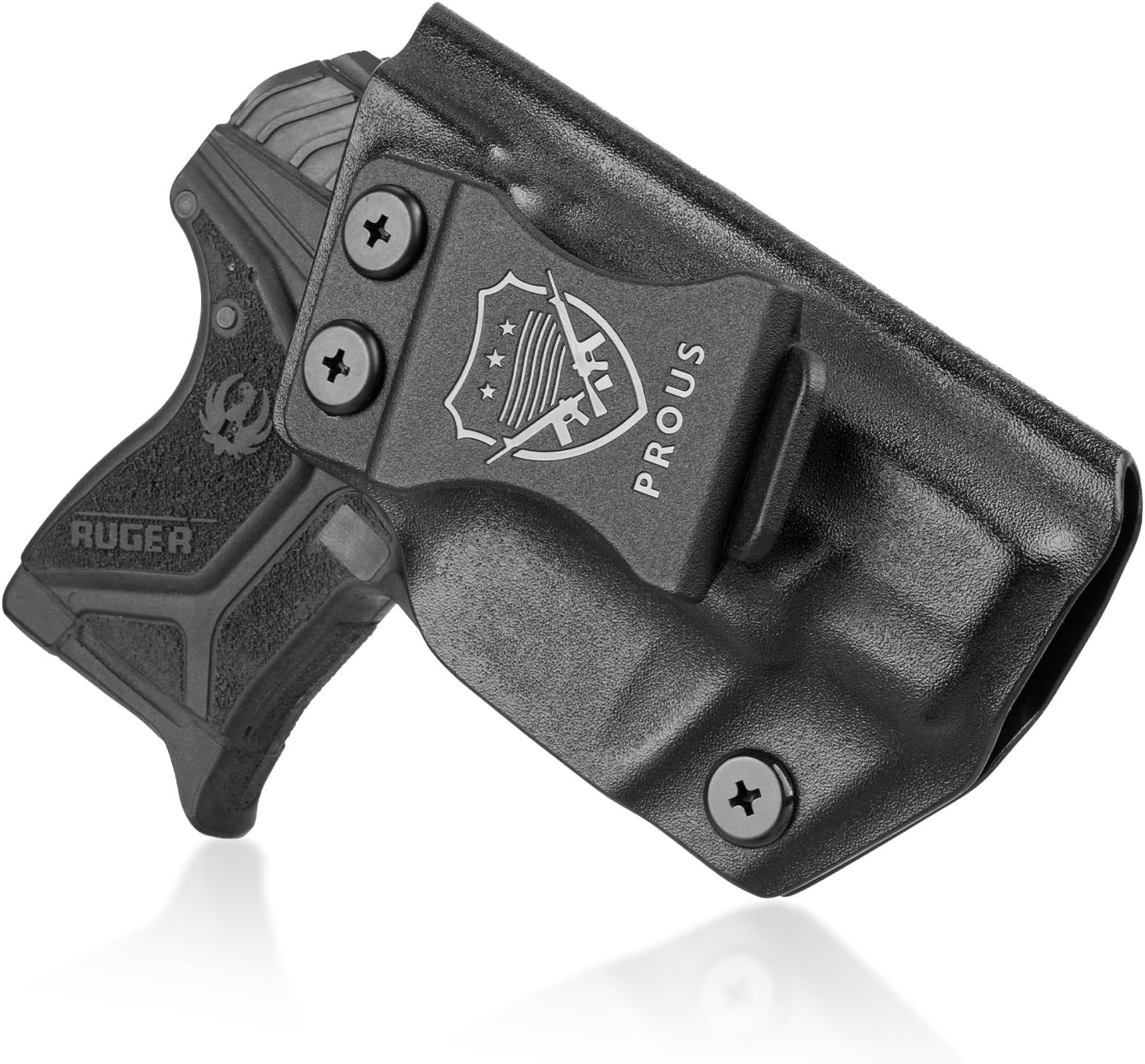 PROUS IWB Kydex Holster - Fits S&W Bodyguard 2.0/ SD9 VE & SD40 VE/M&P Shield Plus, Sig P238/ P938, Springfield XD-S 3.3 & XD-S MOD.2 OSP 3.3, G48, LCP II/2, Adjustable Cant & Retention, Right