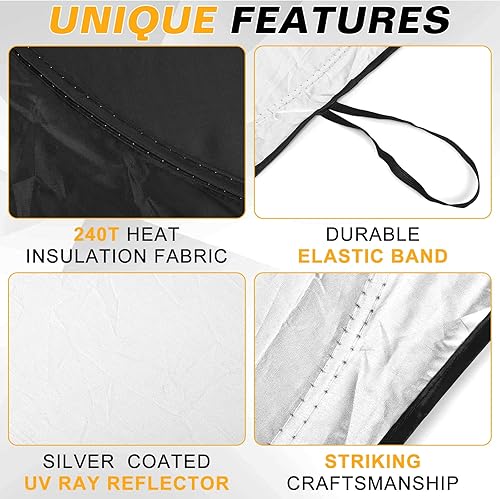 Miniatura 5 de UrbanX Parasol para parabrisas de automóvil para Hyundai Accent, material duradero 240T, visera solar para rayos UV, protección solar y calor,