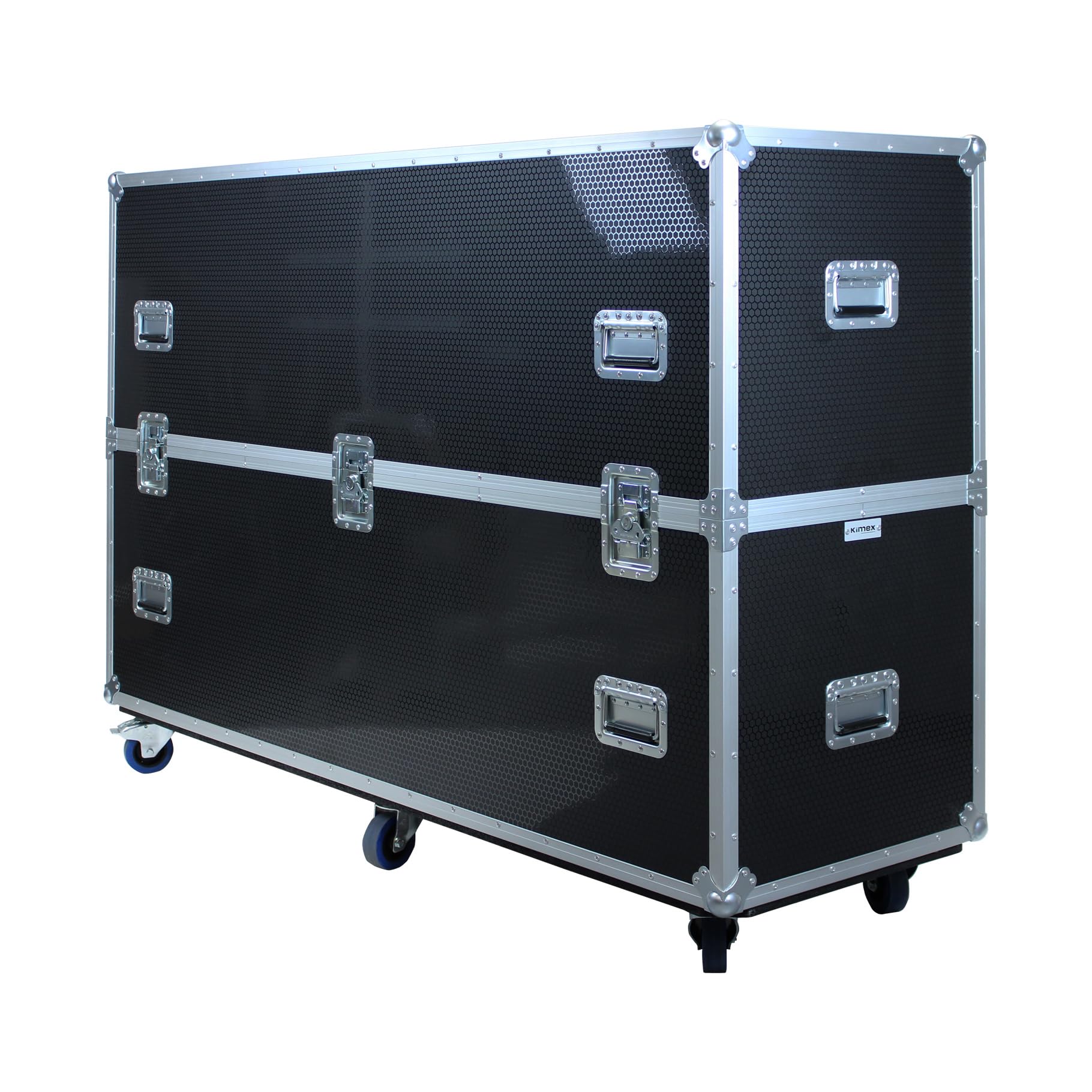 KIMEX Flight Case pour deux écrans TV 65"-75" sur roulettes