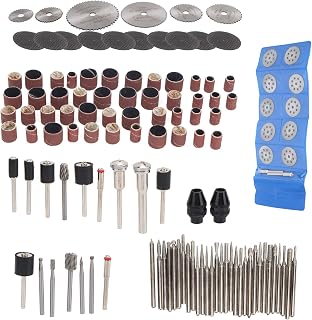 121Pcs Electric Sander Accessories Kit with High Speed Steel Small Circular Saw Blade, Sandpaper Rings and Metal Cutting Wheels for Rotary Tools