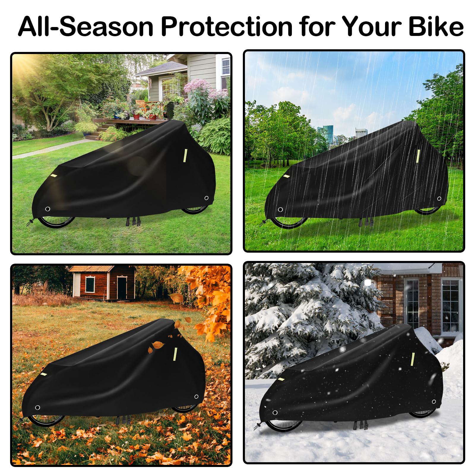 Cubierta impermeable para bicicleta de carga Oxford 210D, 285 x 65 x 115 cm, cubierta para remolque de bicicleta, para bicicletas de carga de un carril y dos carriles