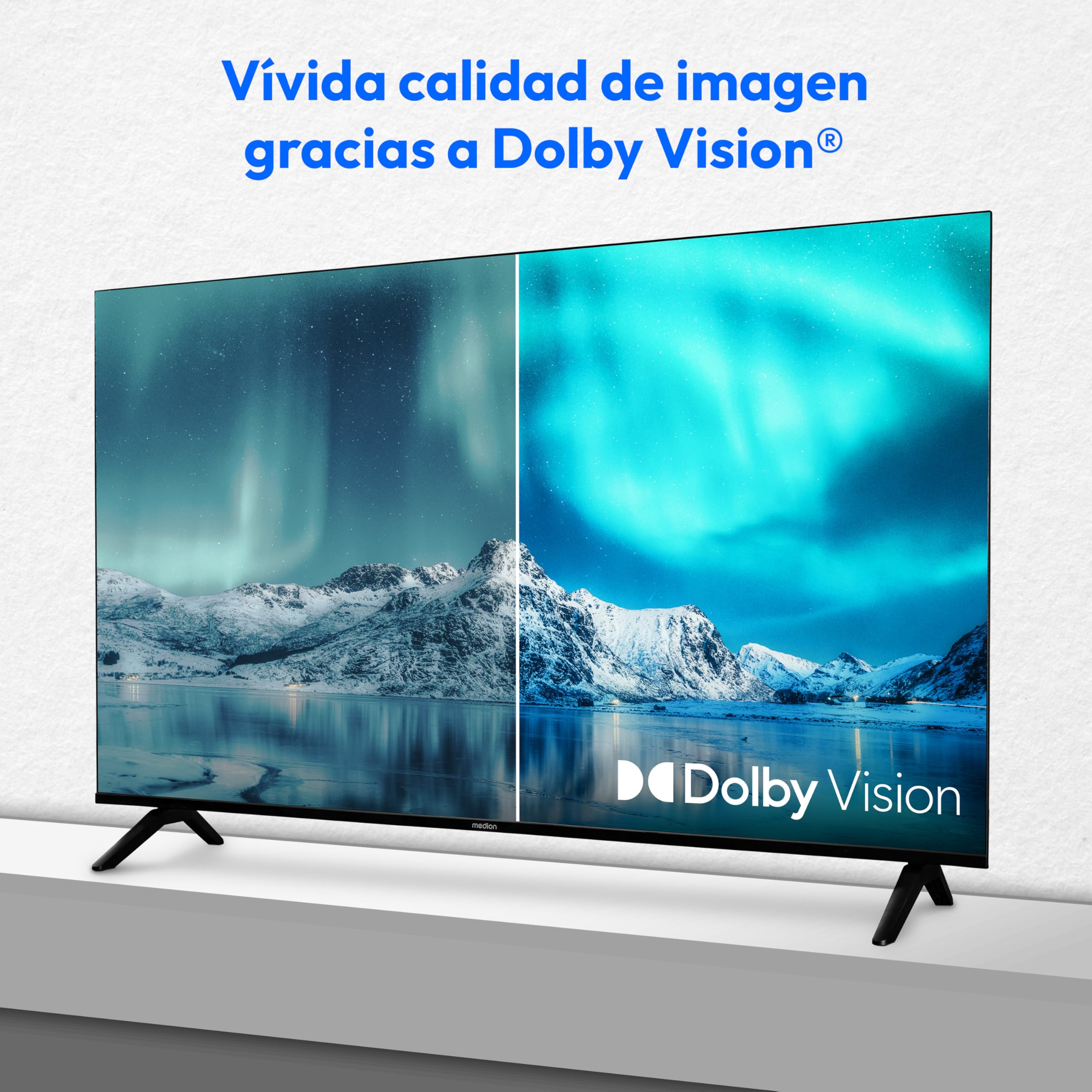 MEDION TV Ultra HD 108 cm (43″) (Smart-TV, 4K, HDR10, VIDAA Store, Prime Video, Disney+, DAZN, HbbTV, PVR, Bluetooth, MD 843301)