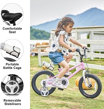 glerc fantacy 12 14 16 18 20 inch children's bicycle for 2-14 years old with headlight & kickstand for birthday gift multiple colors