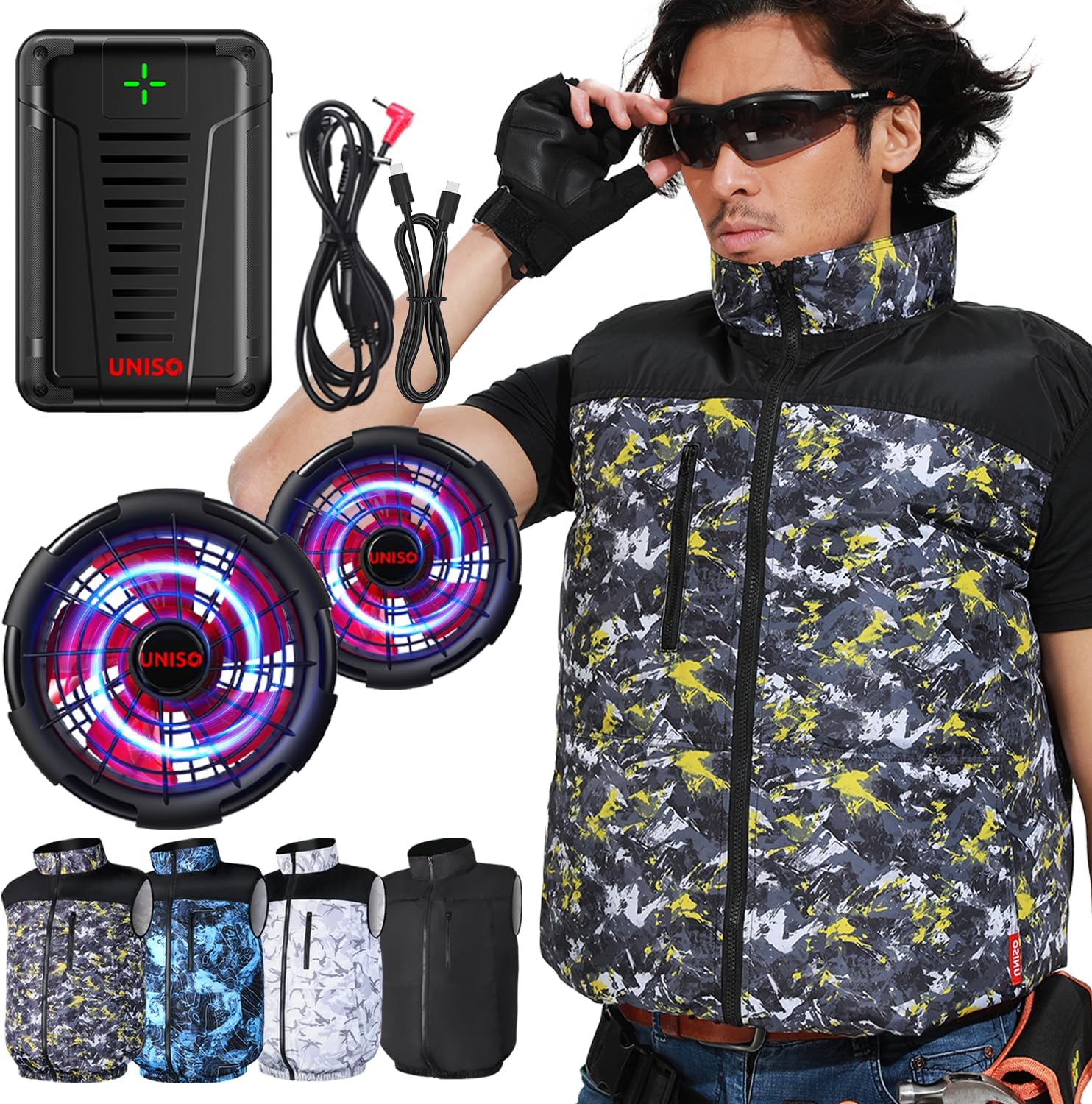 クロダルマ エアーセンサー1 ファン付きウェア ベスト ネイビー M 作業