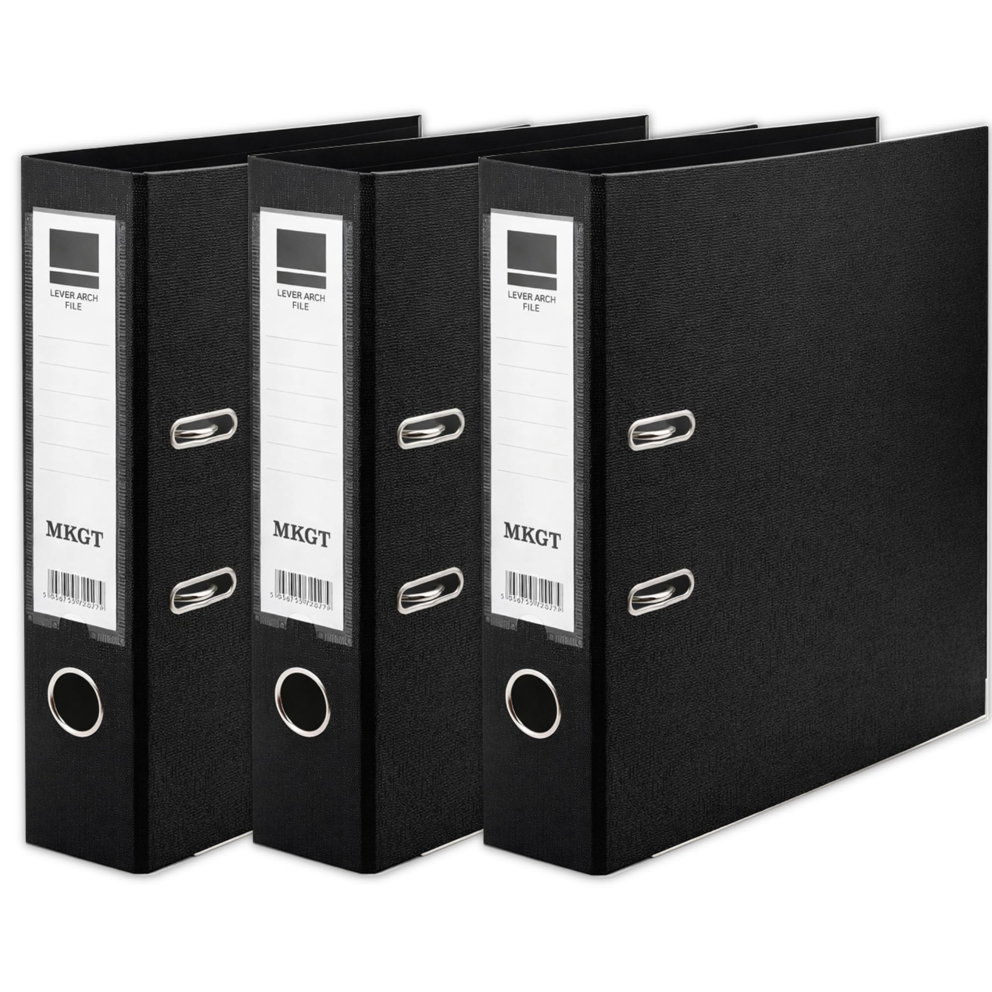 3X A4 Red Lever Arch Files Durable Folders with Metal Binder Bar Ring | Perfect for Office, Home & Classroom Use (Pack of 3 Black)