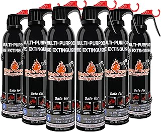 Extintor de incendios para el hogar, paquete de 6 extintores de incendios para vehículos con soporte, extintor portátil eficaz en incendios A, B, C, K, extintor a base de agua para automóvil, barco