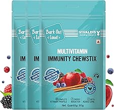 BARK OUT LOUD - Multivitamin Dog Treats, Fresh Chicken Immunity Chewstix with Omega & Zinc to Boost Health & Vitality for Dogs & Cats of All Life Stages - 100gm Each (Pack of 3)