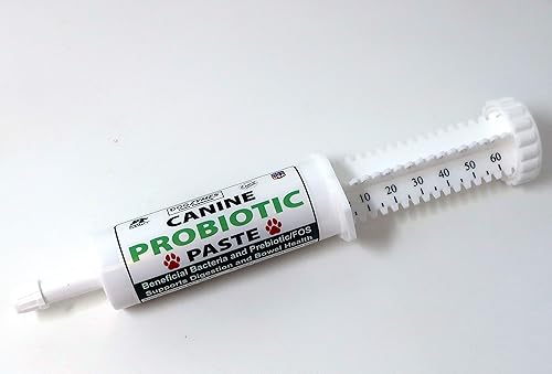 Dogzymes Pasta probiótica canina beneficiosa bacterias - enzima 23 mil millones de CFUg Saccharomyces boulardii - Polvo de miel seca orgánica 212oz