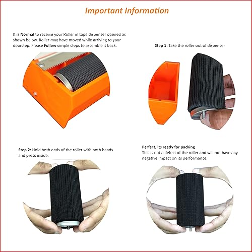 Miniatura 3 de Dispensador de cinta de goma de mascar de escritorio activado por agua, naranja con cinta adhesiva de papel kraft reforzado, 2.75 pulgadas x 75