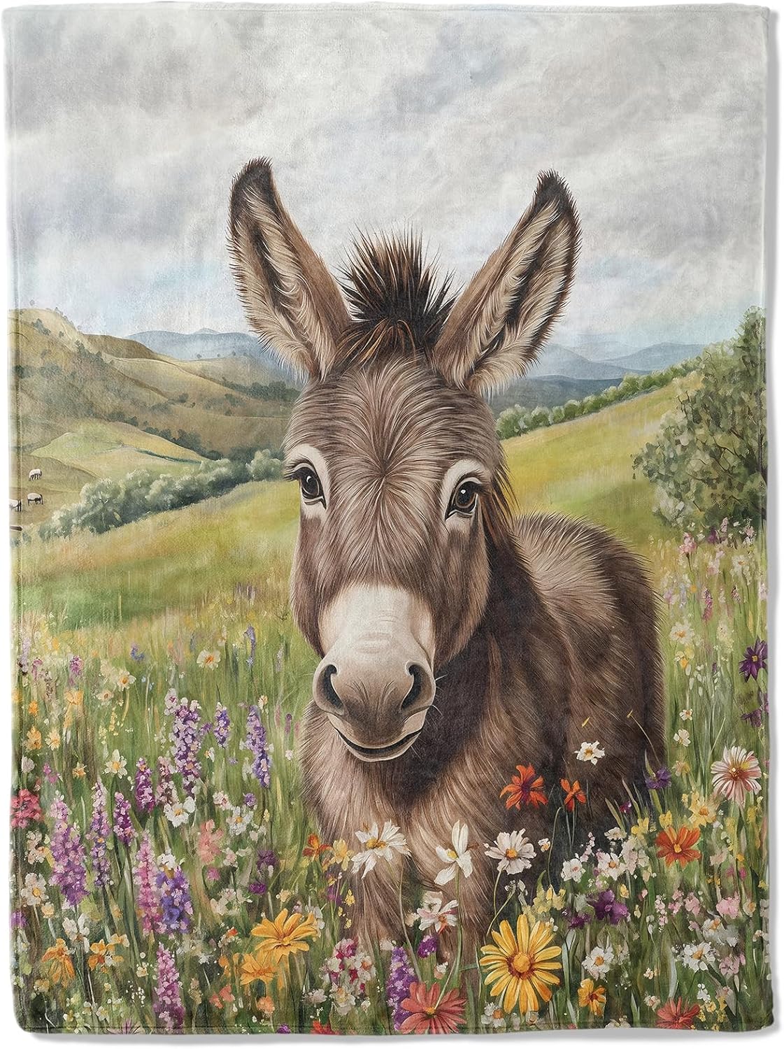 Aesthetic Donkey Throw Blanket - Ultra Soft, Cozy, Lightweight Plush Flannel Blanket for Women Men - Anti-Pilling Warm Fleece Blanket for Sofa, Bed, Travel - Unisex Gift - 50×60 inches
