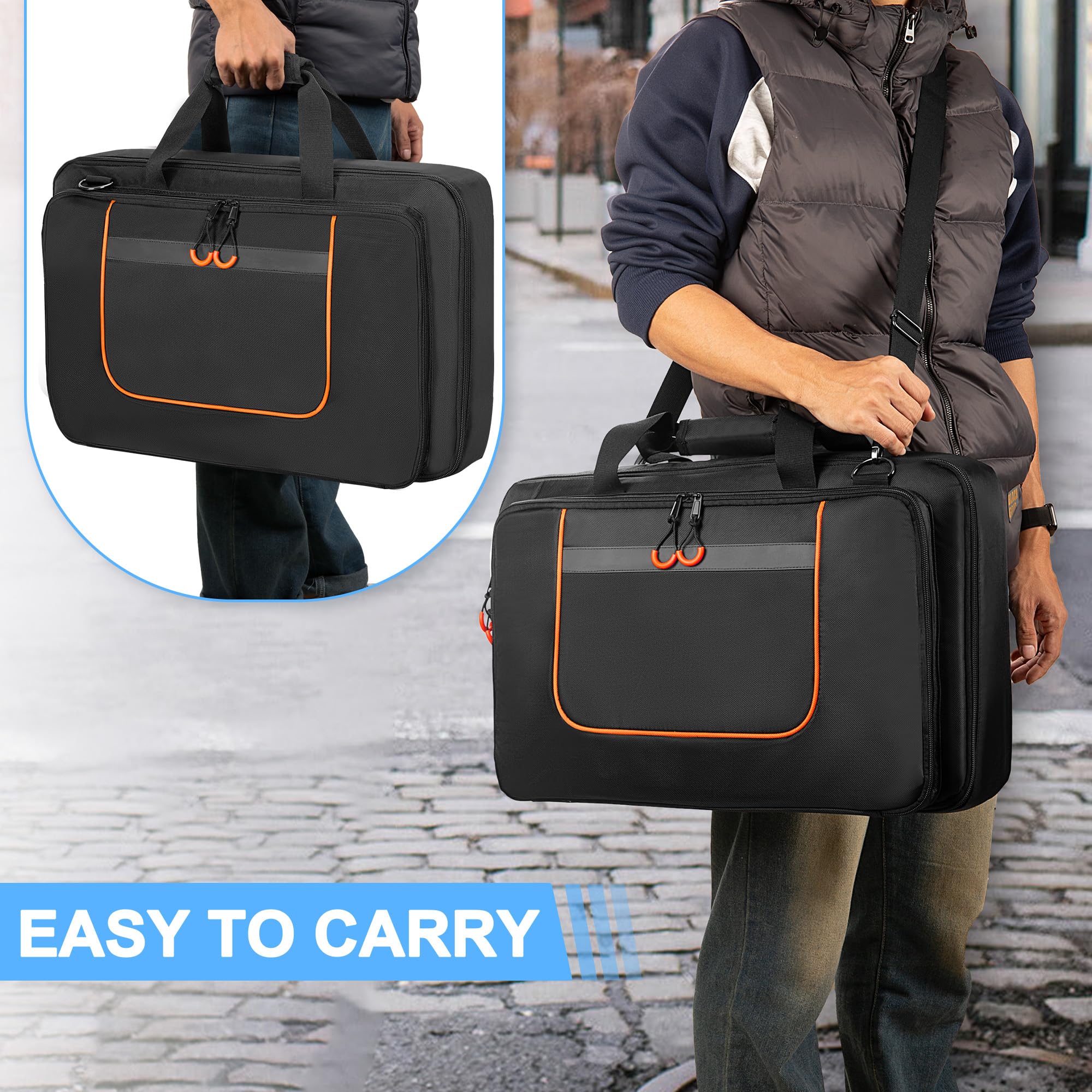 Rexmica Bolsa Acolchada para Controlador DJ, Compatible con Pioneer DDJ-FLX4/DDJ-400/DDJ-SB2/DDJ-SB3, con Compartimento para Ordenador Portátil y Bolsillos para Cables DJ, Auriculares, Accesorios