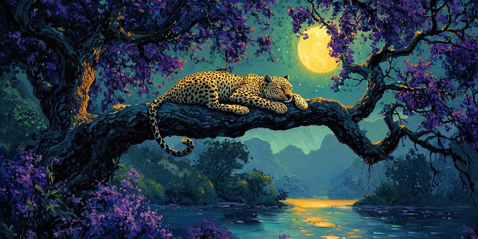 Diamentowe malowanie Leopard na drzewie 5D Rysunki Diamentowe, DIY Diamentowe Malowanie Dorosłych Księżyc Malowanie Diamentowe Zestaw DIY Dzieci Kryształ Prezent Na Dekoracje Ścienne 55x110cm CJ0P