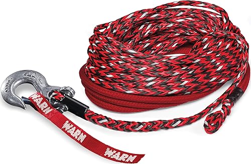 WARN 102558 Spydura Nightline - Cuerda de cabrestante sintética reflectante con extremo de gancho giratorio 38" de diámetro x 100' de longitud,