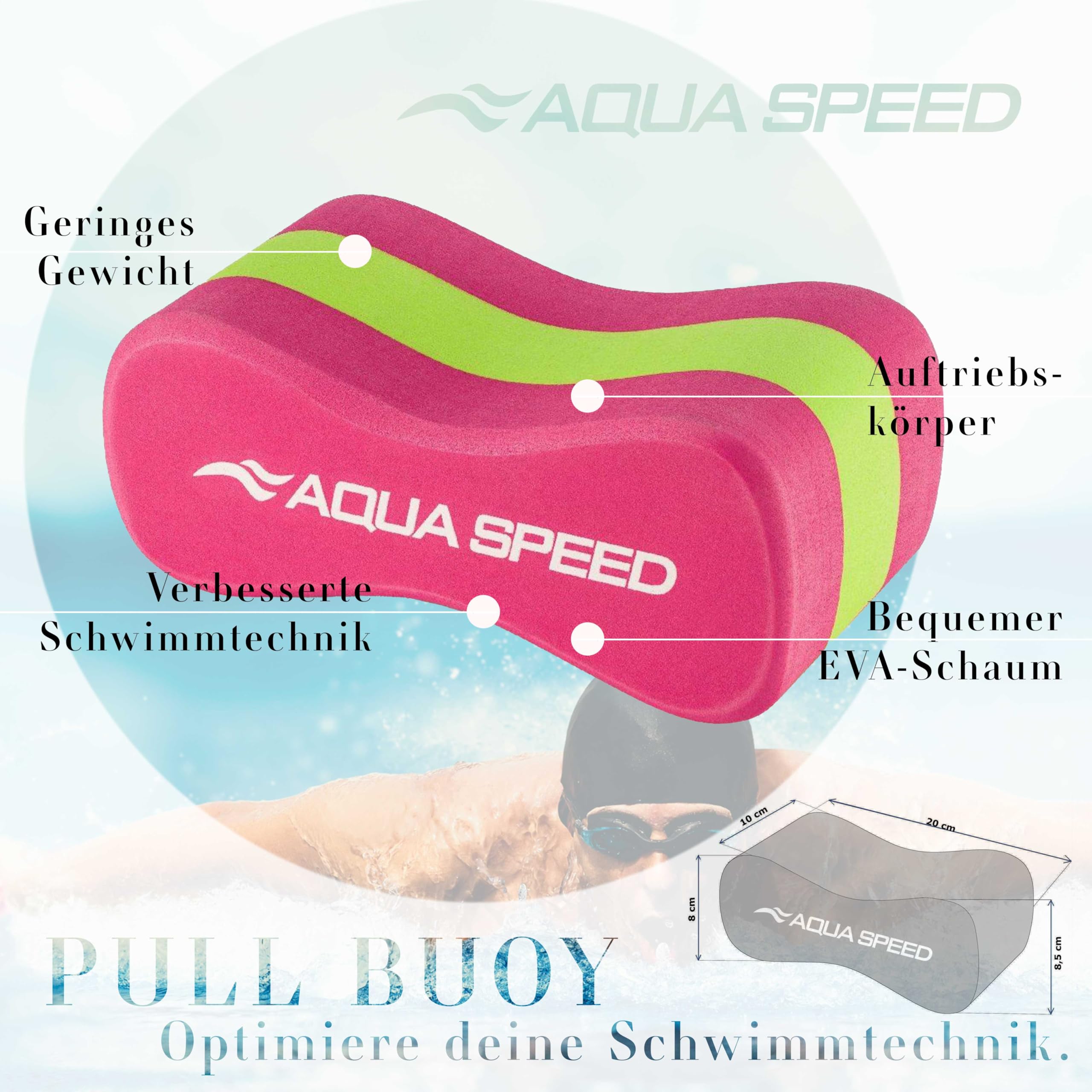 Aqua Speed Pull Buoy Pull Buoy Aiuto al galleggiamento | Design Curvo | 3 Strati | Nuoto Formazione | Schiuma Eva