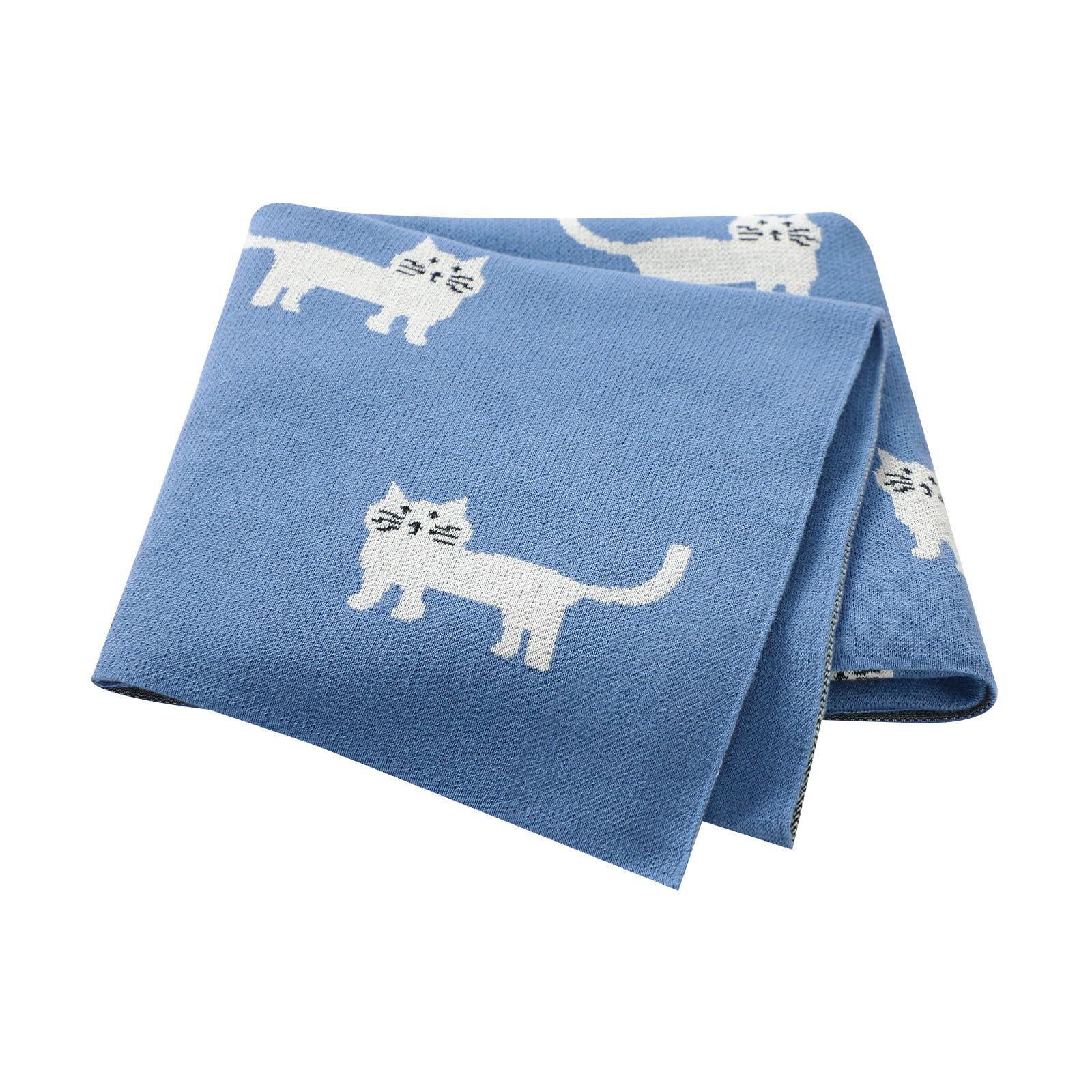 Hadetoto Baby Blanket for Newborn Soft Cozy Knitted Cotton Blankets Baby Essentials Gifts for Newborn Girl Boy 100 x 80cm