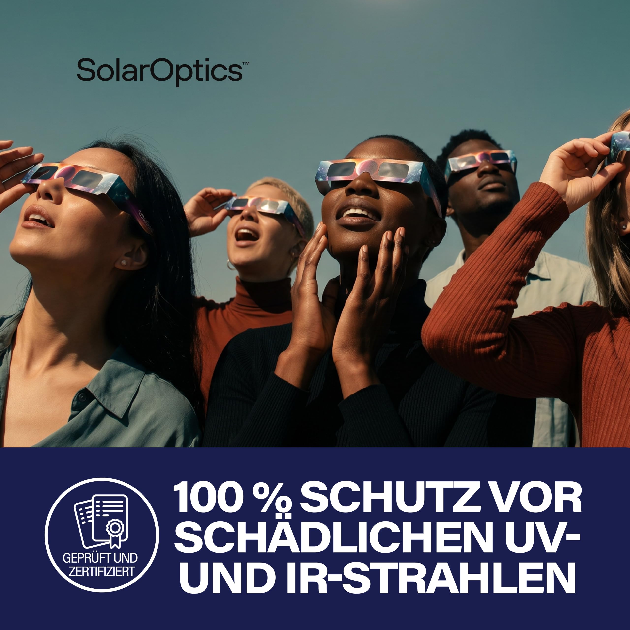 Sonnenfinsternisbrille 5er-Pack mit Handy-Filter – ISO 12312-2 & CE-zertifiziert, Sichere Sonnenbeobachtung + 2 Smartphone Filter Set, Sonnenfinsternis 2026